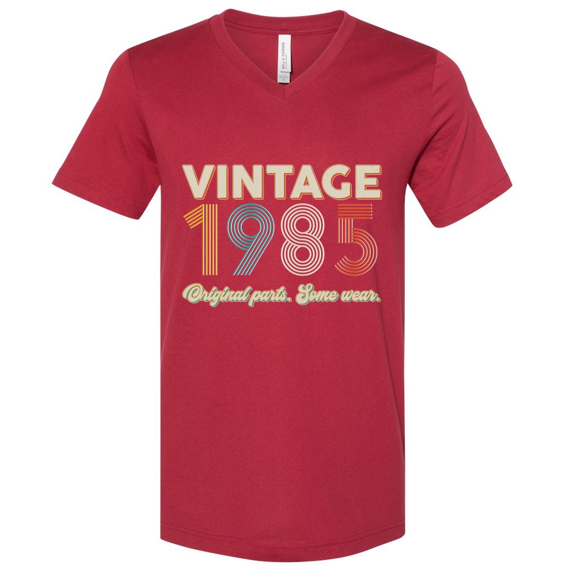 Vintage Original Parts Some Wear 1985 40th Birthday V-Neck T-Shirt