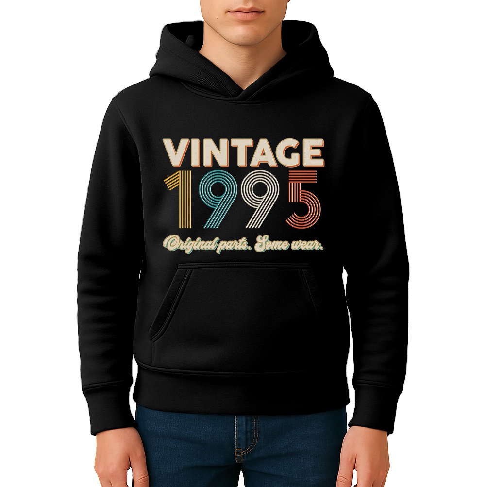 Vintage Original Parts Some Wear 1995 30th Birthday Kids Hoodie