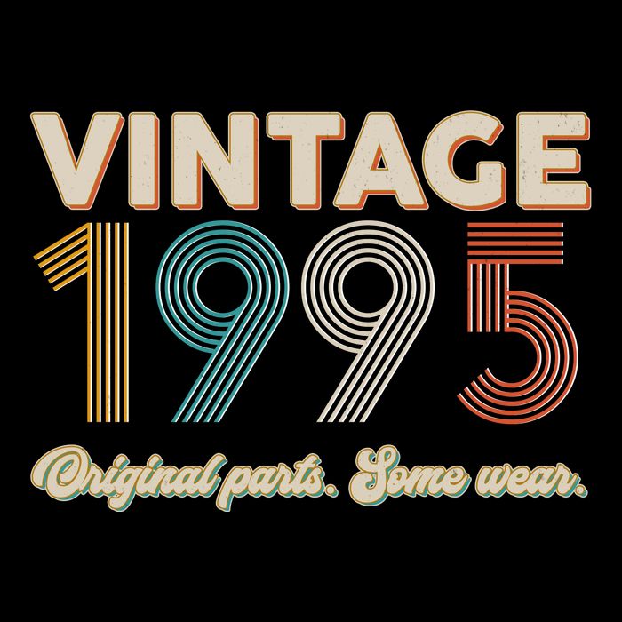 Vintage Original Parts Some Wear 1995 30th Birthday Kids Hoodie
