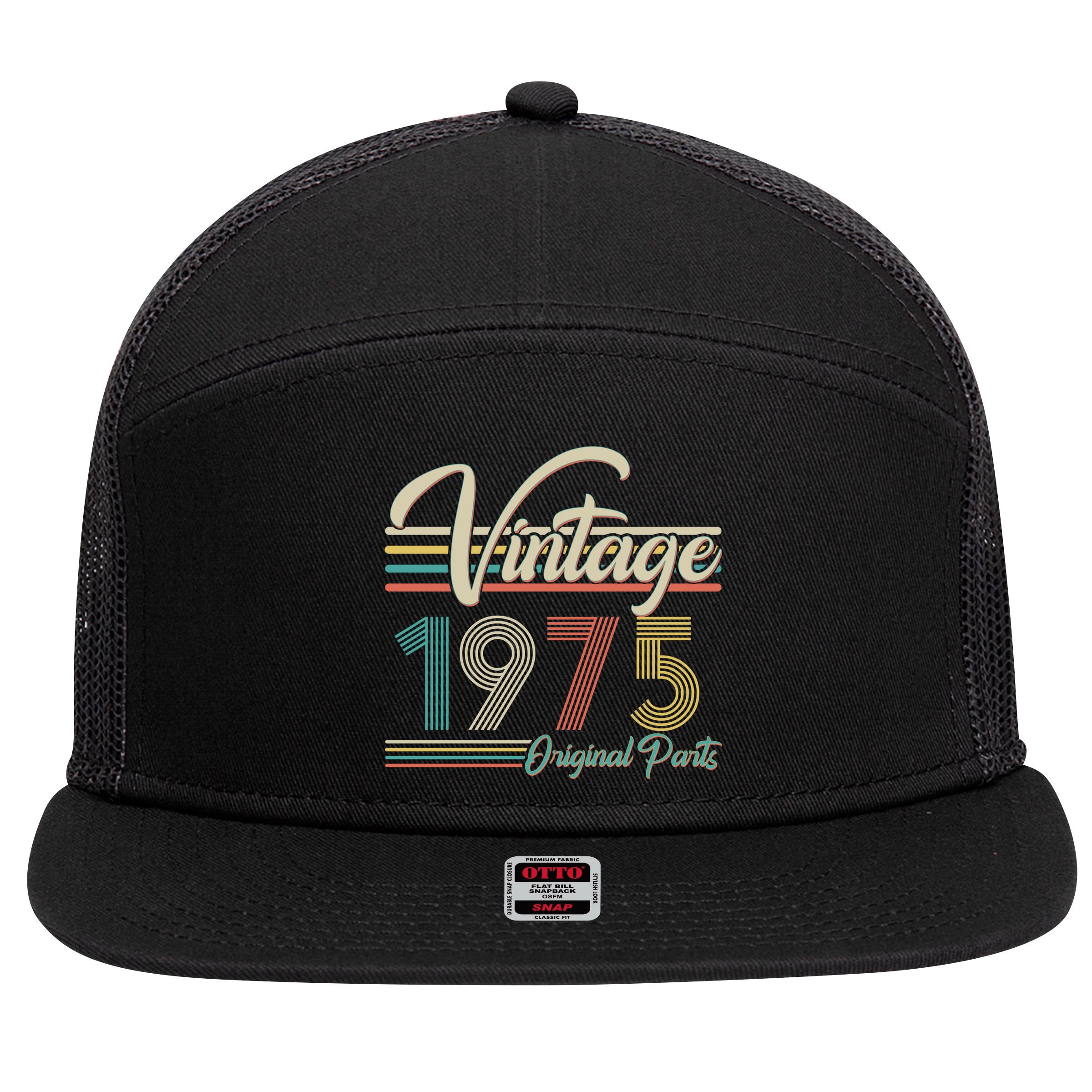 Vintage Original Parts 1975 50th Birthday 7 Panel Mesh Trucker Snapback Hat