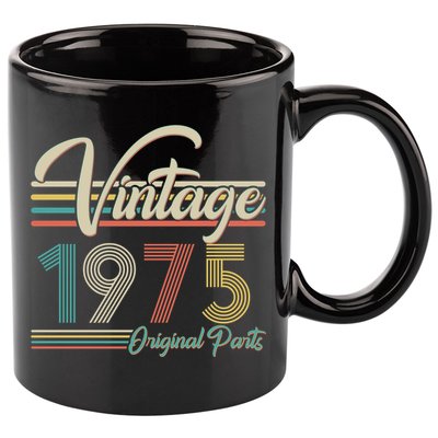 Vintage Original Parts 1975 50th Birthday 11oz C Handle Ceramic Mug
