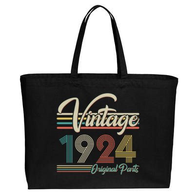 Vintage Original Parts 1924 100th Birthday Cotton Canvas Jumbo Tote