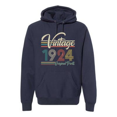 Vintage Original Parts 1924 100th Birthday Premium Hoodie