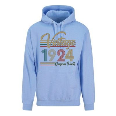 Vintage Original Parts 1924 100th Birthday Unisex Surf Hoodie