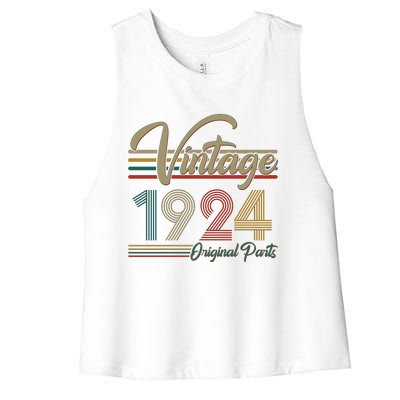 Vintage Original Parts 1924 100th Birthday Women's Racerback Cropped Tank