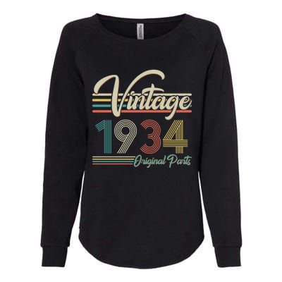 Vintage Original Parts 1934 90th Birthday Womens California Wash Sweatshirt