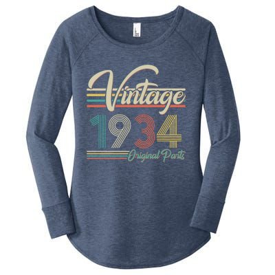 Vintage Original Parts 1934 90th Birthday Women's Perfect Tri Tunic Long Sleeve Shirt