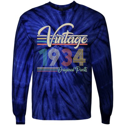 Vintage Original Parts 1934 90th Birthday Tie-Dye Long Sleeve Shirt