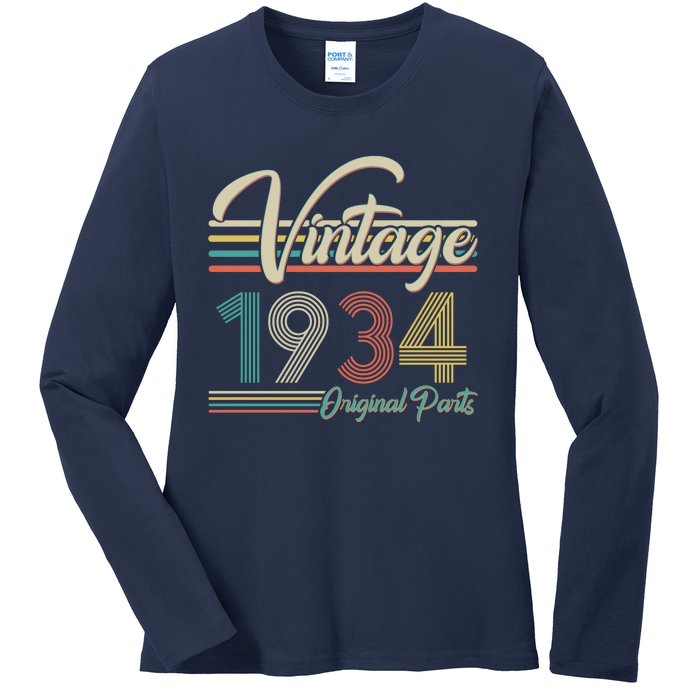 Vintage Original Parts 1934 90th Birthday Ladies Long Sleeve Shirt