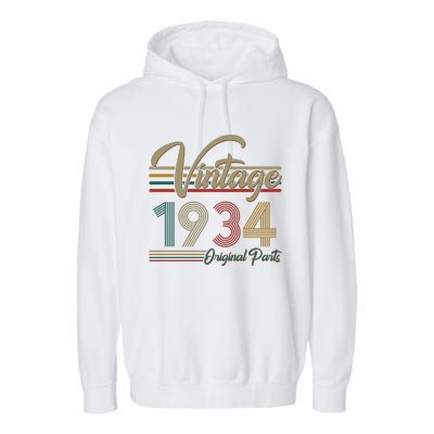 Vintage Original Parts 1934 90th Birthday Garment-Dyed Fleece Hoodie