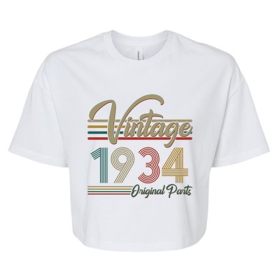 Vintage Original Parts 1934 90th Birthday Bella+Canvas Jersey Crop Tee