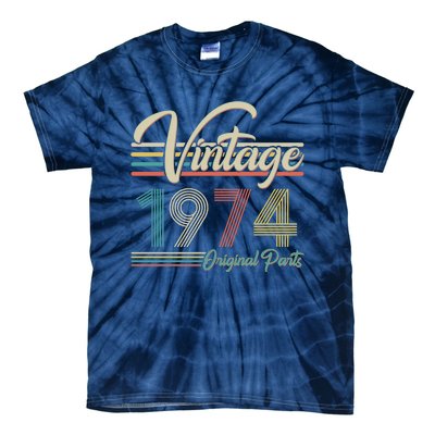 Vintage Original Parts 1974 50th Birthday Tie-Dye T-Shirt