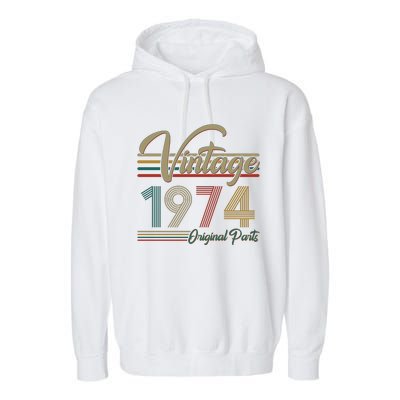 Vintage Original Parts 1974 50th Birthday Garment-Dyed Fleece Hoodie