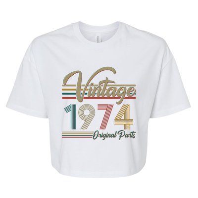 Vintage Original Parts 1974 50th Birthday Bella+Canvas Jersey Crop Tee