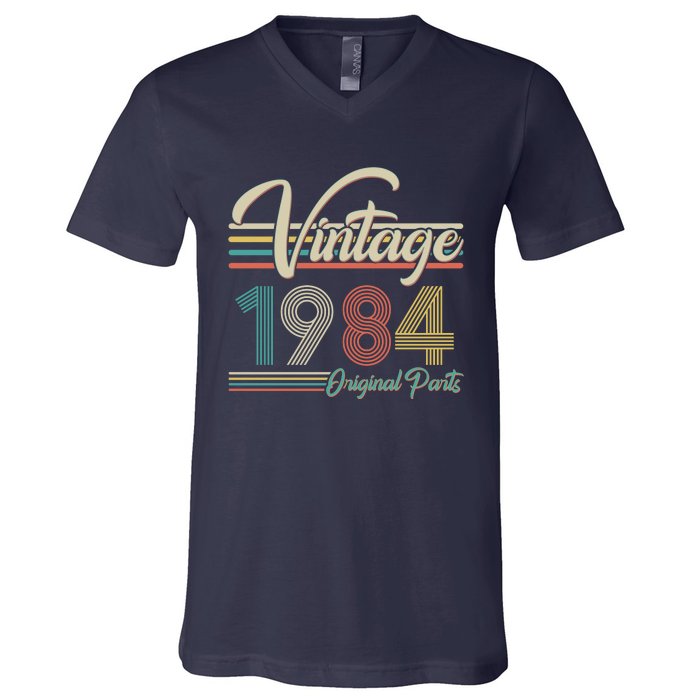 Vintage Original Parts 1984 40th Birthday V-Neck T-Shirt