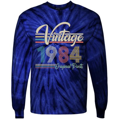 Vintage Original Parts 1984 40th Birthday Tie-Dye Long Sleeve Shirt