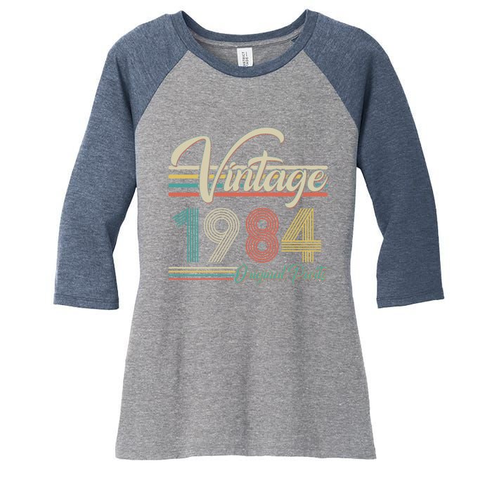 Vintage Original Parts 1984 40th Birthday Women's Tri-Blend 3/4-Sleeve Raglan Shirt