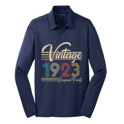 Vintage Original Parts 1923 100th Birthday Silk Touch Performance Long Sleeve Polo