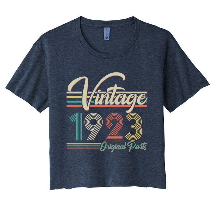 Vintage Original Parts 1923 100th Birthday Women's Crop Top Tee