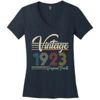 Vintage Original Parts 1923 100th Birthday Women's V-Neck T-Shirt