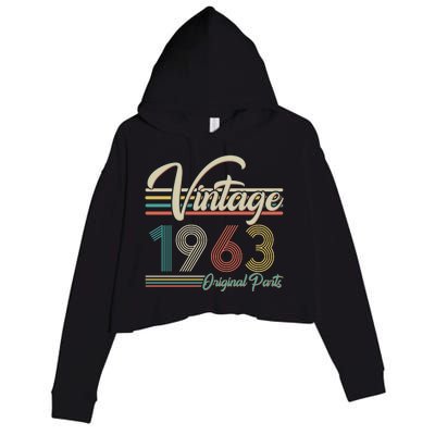 Vintage Original Parts 1963 60th Birthday Crop Fleece Hoodie