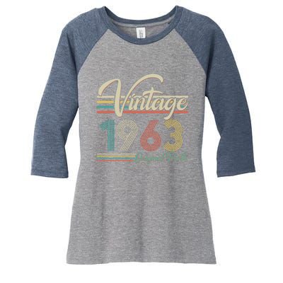 Vintage Original Parts 1963 60th Birthday Women's Tri-Blend 3/4-Sleeve Raglan Shirt