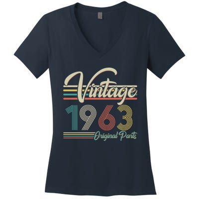 Vintage Original Parts 1963 60th Birthday Women's V-Neck T-Shirt