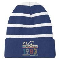 Vintage Original Parts 1983 40th Birthday Striped Beanie with Solid Band