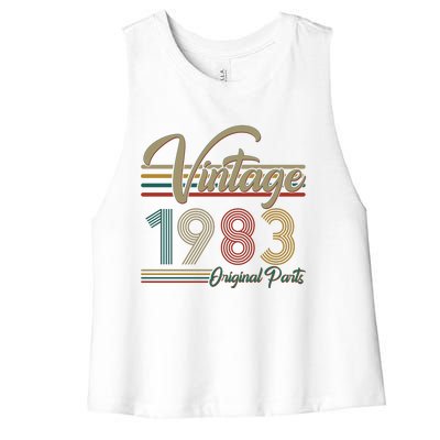 Vintage Original Parts 1983 40th Birthday Women's Racerback Cropped Tank