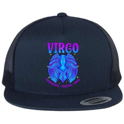 Virgo Observant Precise Loyal Virgo Zodiac Gift Flat Bill Trucker Hat