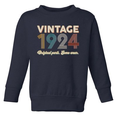 Vintage Original Parts Some Wear 1924 100th Birthday Toddler Sweatshirt