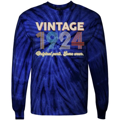 Vintage Original Parts Some Wear 1924 100th Birthday Tie-Dye Long Sleeve Shirt