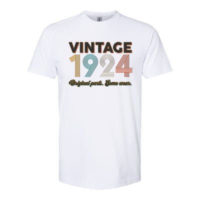 Vintage Original Parts Some Wear 1924 100th Birthday Softstyle CVC T-Shirt