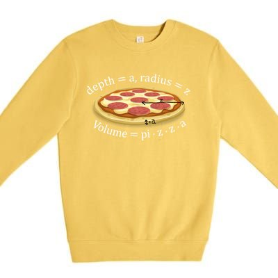 Volume Of Pizza Funny Math Gift Premium Crewneck Sweatshirt