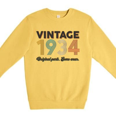 Vintage Original Parts Some Wear 1934 90th Birthday Premium Crewneck Sweatshirt