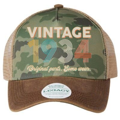 Vintage Original Parts Some Wear 1934 90th Birthday Legacy Tie Dye Trucker Hat