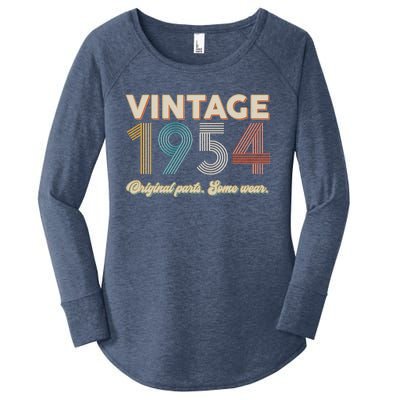 Vintage Original Parts Some Wear 1954 70th Birthday Women's Perfect Tri Tunic Long Sleeve Shirt