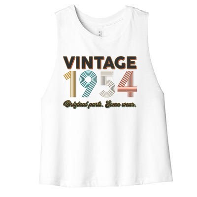 Vintage Original Parts Some Wear 1954 70th Birthday Women's Racerback Cropped Tank