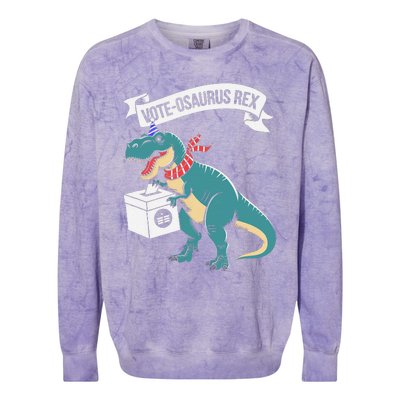 Vote Osaurus Rex Funny Election Dino Colorblast Crewneck Sweatshirt