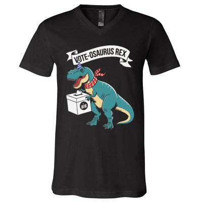 Vote Osaurus Rex Funny Election Dino V-Neck T-Shirt