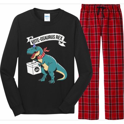 Vote Osaurus Rex Funny Election Dino Long Sleeve Pajama Set