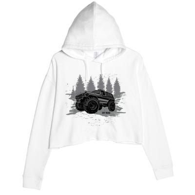 Vintage Off Roading Crop Fleece Hoodie