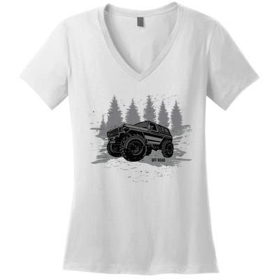 Vintage Off Roading Women's V-Neck T-Shirt