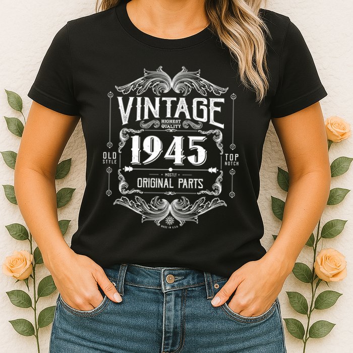 Vintage Old Style Top Notch Mostly Original Parts Whiskey Label 1945 80 Womens T-Shirt