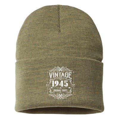 Vintage Old Style Top Notch Mostly Original Parts Whiskey Label 1945 80 Sustainable Knit Beanie