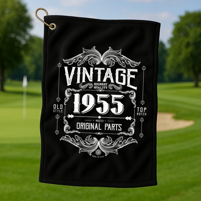 Vintage Old Style Top Notch Mostly Original Parts Whiskey Label 1955 70 Golf Towel