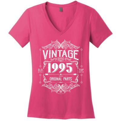 Vintage Old Style Top Notch Mostly Original Parts Whiskey Label 1995 30 Women's V-Neck T-Shirt