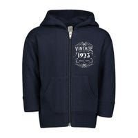 Vintage Old Style Top Notch Mostly Original Parts Whiskey Label 1923 100 Toddler Zip Fleece Hoodie