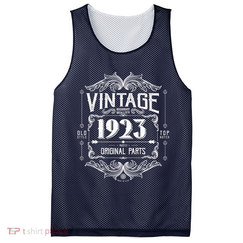 Vintage Old Style Top Notch Mostly Original Parts Whiskey Label 1923 100 Mesh Reversible Basketball Jersey Tank