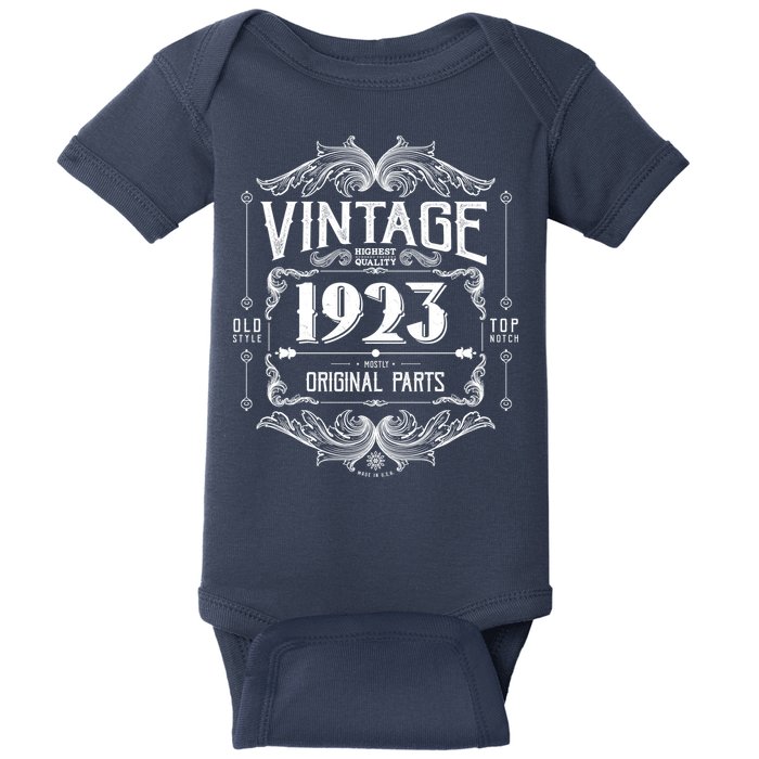 Vintage Old Style Top Notch Mostly Original Parts Whiskey Label 1923 100 Baby Bodysuit